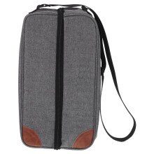 Portable Insulated Grey Wine Tote 300D Cooler Bag for Wine Storage