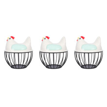 3Pcs Iron Egg Basket with Lid Multi Color Kitchen Storage