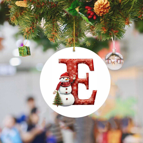 26-Letter Christmas Ornaments Red White Tree Pendant 1