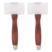 2Pcs Nylon and Wood Mallet for Crafting Brown Handle Precision
