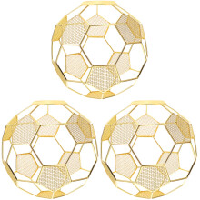 3Pcs Golden Metal Hanging Lampshade Soccer Shape Decorative Covers