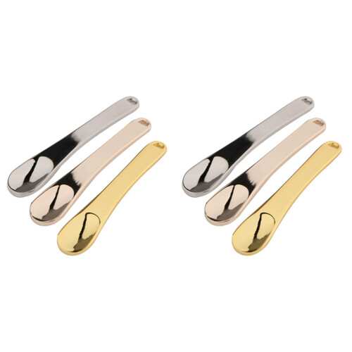 6Pcs Durable Zinc Alloy Makeup Spoons Assorted Color Skincare Tools