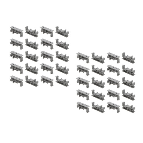 40Pcs Grey Plastic Din Rail Fasten Clips for Secure Mounting