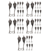 20Pairs Black Metal Zipper Pullers for Clothing Durable Luggage Repair