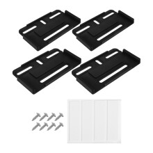 1Set Black Plastic Alloy License Plate Mounting Clip Kit for Cars