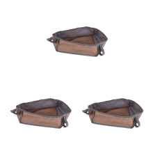 3Pcs Khaki Stroller Organizers Waterproof Oxford Fabric Bottom Basket