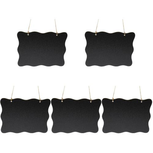 5Pcs Hanging Blackboard Sign Wood Double Sided Wall Message Board