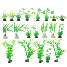 20Pièces Plantes Artificielles Aquarium En Vertes