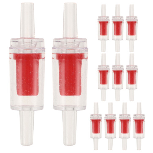 12Pcs ABS Aquarium Check Valve Durable One Way Non Return Valve Red