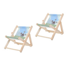 2Pcs Foldable Wooden Miniature Doll Chairs Cute Phone Stand for Pets