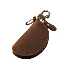 Multipurpose Key Wallet PU Leather Car Key Holder-Light coffee