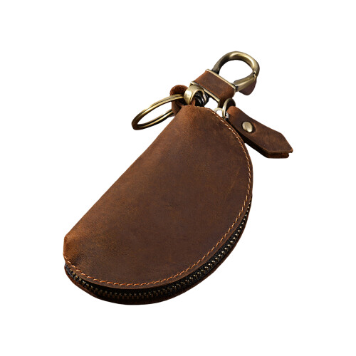 Multipurpose Key Wallet PU Leather Car Key Holder-Light coffee