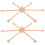 2Pièces Kit Mobile Bébé En Bois Marron Stable Six Bras Pour Lit Bébé 1