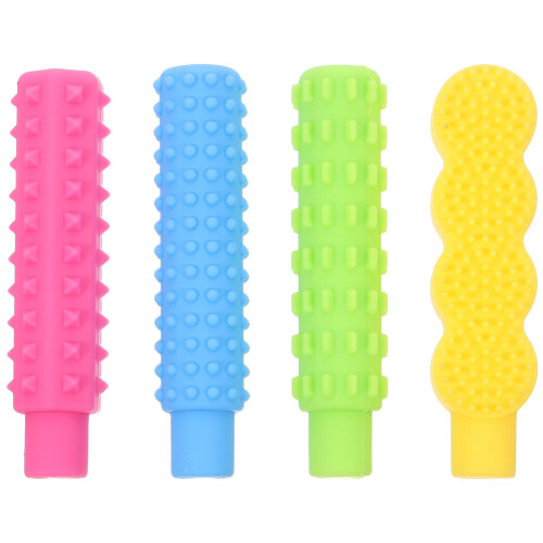 4Pcs Reusable Silicone Pencil Tip Protectors Sensory Chewing Covers