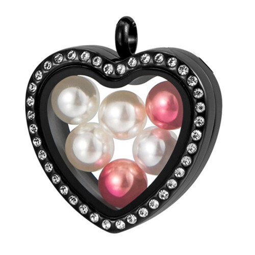 Metal Jewelry Component Heart Shape-black single pendant