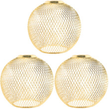 3Pcs Golden Hollow Iron Lampshade Durable Pendant Ceiling Light Cover