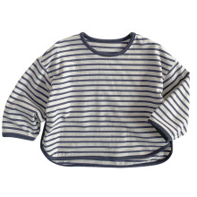 Cheerful line Shirt Comfortable Child Clothing for-Blue 110cm