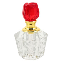 1Flacon Vide Rechargeable Cristal Rouge Pour Voyage Déco