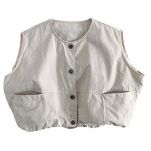 Easy Wear Kids Cotton Vest Sleeveless For-Beige 90cm