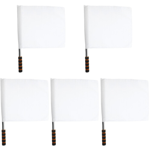 5Pcs White Traffic and Racing Flags with Comfortable Hand Grips