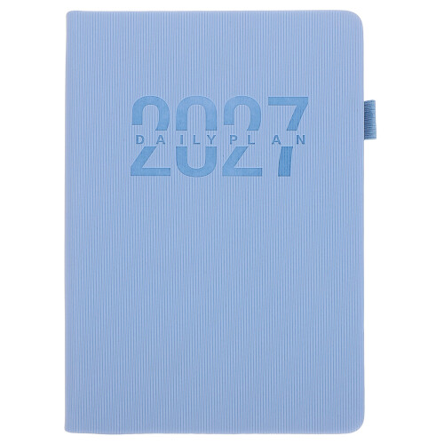 Sky-Blue PU 2027 Daily Work Planner Monthly Calendar Notebook