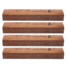 4Pcs Wooden Calligraphy Flat Ruler Coffee Tone for Workshop and Desk