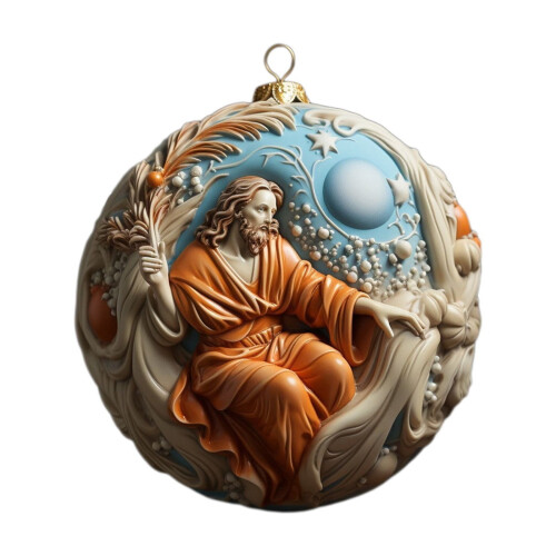 Kerststalornament van acryl, 7 cm, 1 stuk 1