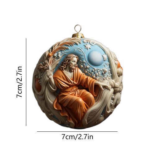 Kerststalornament van acryl, 7 cm, 1 stuk 2