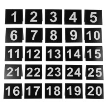25St Acrylic Tafelnummerkaarten 1-25 Zwart V-Design Voor Bruiloften