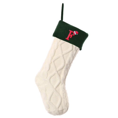 18" Embroidered Monogram Knitted Christmas Stocking