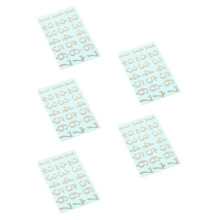 5St Creatieve Muziekstickers Koffiekleurig Papier Met 3D Gouden