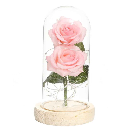 Galaxy Glass Rose σε Φωτιζόμενο Θόλο 1Pack 1