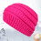 Damen-Strick-Acryl-Stirnband mit breitem Rand, Rosa 1