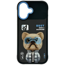 Nimmy Cool &amp; Cute 2.0 Little Rich Tycoon Dog Case with MagSafe for iPhone 17 6.3" Black Blue - N-KMLL-IP17-01