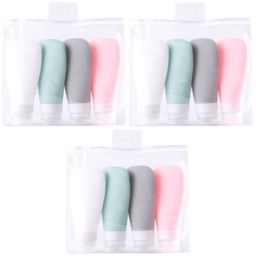 12Pcs Assorted Color Silicone Travel Bottles Leak-Proof Refillable Set 2