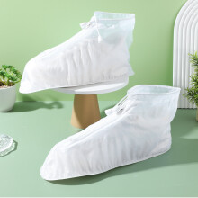 3Pairs PVC Rainproof Shoe Covers White Nonslip Protectors for Adults