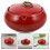 Red Ceramic Ashtray with Lid Windproof Decorative for Home Patio 5