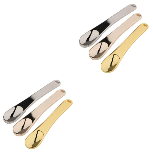 6Pcs Durable Zinc Alloy Makeup Spoons Assorted Color Skincare Tools 1