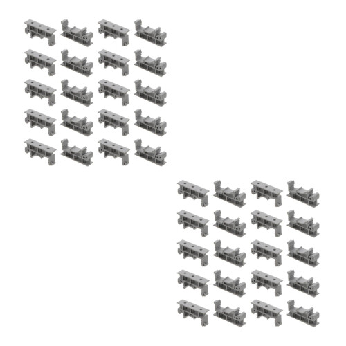 40Pcs Grey Plastic Din Rail Fasten Clips for Secure Mounting 2