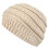 Beige gebreide acryl hoofdband met brede rand 2