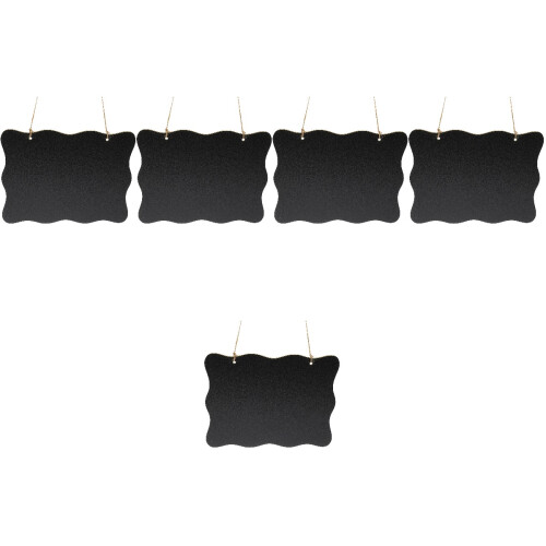 5Pcs Hanging Blackboard Sign Wood Double Sided Wall Message Board 2