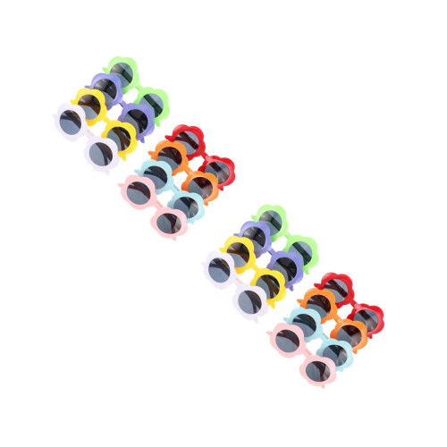 16Pcs Bright Multi Plastic Party Glasses Funny Flower Eyeglass Props 1