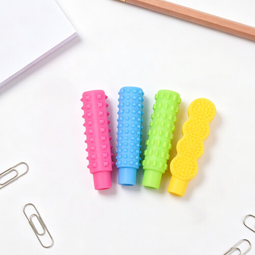 4Pcs Reusable Silicone Pencil Tip Protectors Sensory Chewing Covers 2