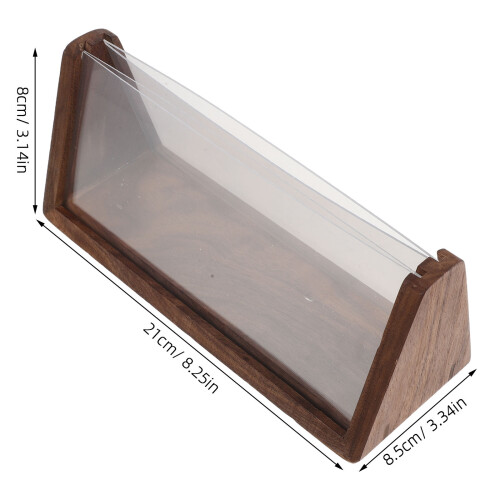 Brown Wood Acrylic Double Sided Office Name Plate Stand 1