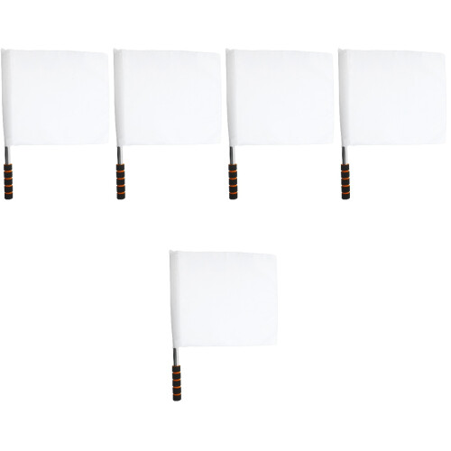 5Pcs White Traffic and Racing Flags with Comfortable Hand Grips 2