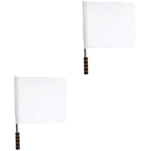 2Pcs Competition Referee Flags White with Sturdy Stainless Steel Poles 1
