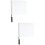 2Pcs Competition Referee Flags White with Sturdy Stainless Steel Poles 6