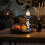 Halloween schedel kandelaar van hars, 23,3 cm 5