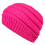 Damen-Strick-Acryl-Stirnband mit breitem Rand, Rosa 2