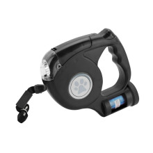 Dog Leads Lead Retractable Training Pet Leash Extending Tape Cord With Light Black